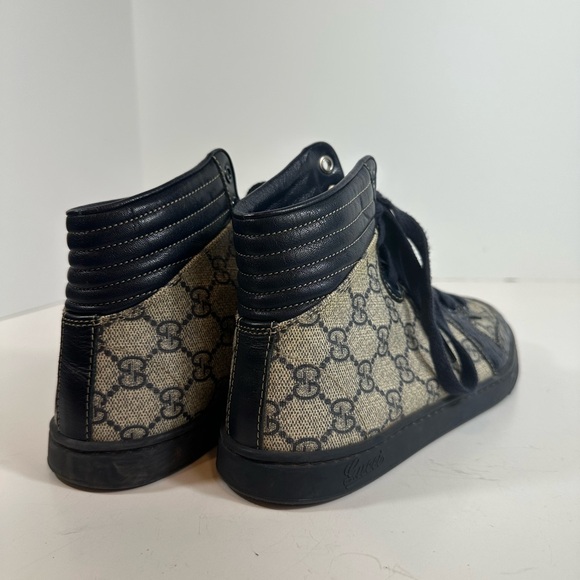 Gucci High Top Blue Croc Leather Monogram GG Canvas Sneakers Eu 36 US 6 - Picture 8 of 11